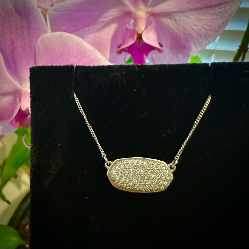 Kendra Scott DIAMOND 14k Fine Jewelry “ELISA” in white gold—LIKE NEW condition